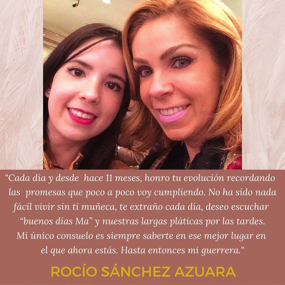 “Sé que no debo ser egoísta y a pesar de hacerme tanta falta, solo me queda agradecerle a Dios el haberme permitido tener como hija un ángel como tú que me enseñó la palabra Fe y Fortaleza, el amor a la vida y a seguir disfrutando y agradeciendo por un día más. Hasta nuestro encuentro mi guerrera... mi Nanys”, compartió el pasado 23 de septiembre, en el primer aniversario luctuso de Daniela.