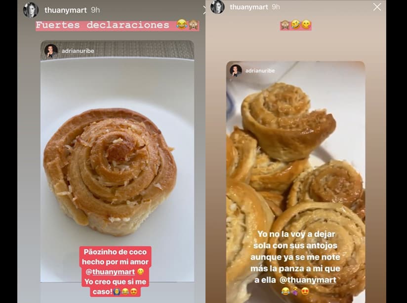 Thuany Martins muestra uno de sus antojos durante su embarazo