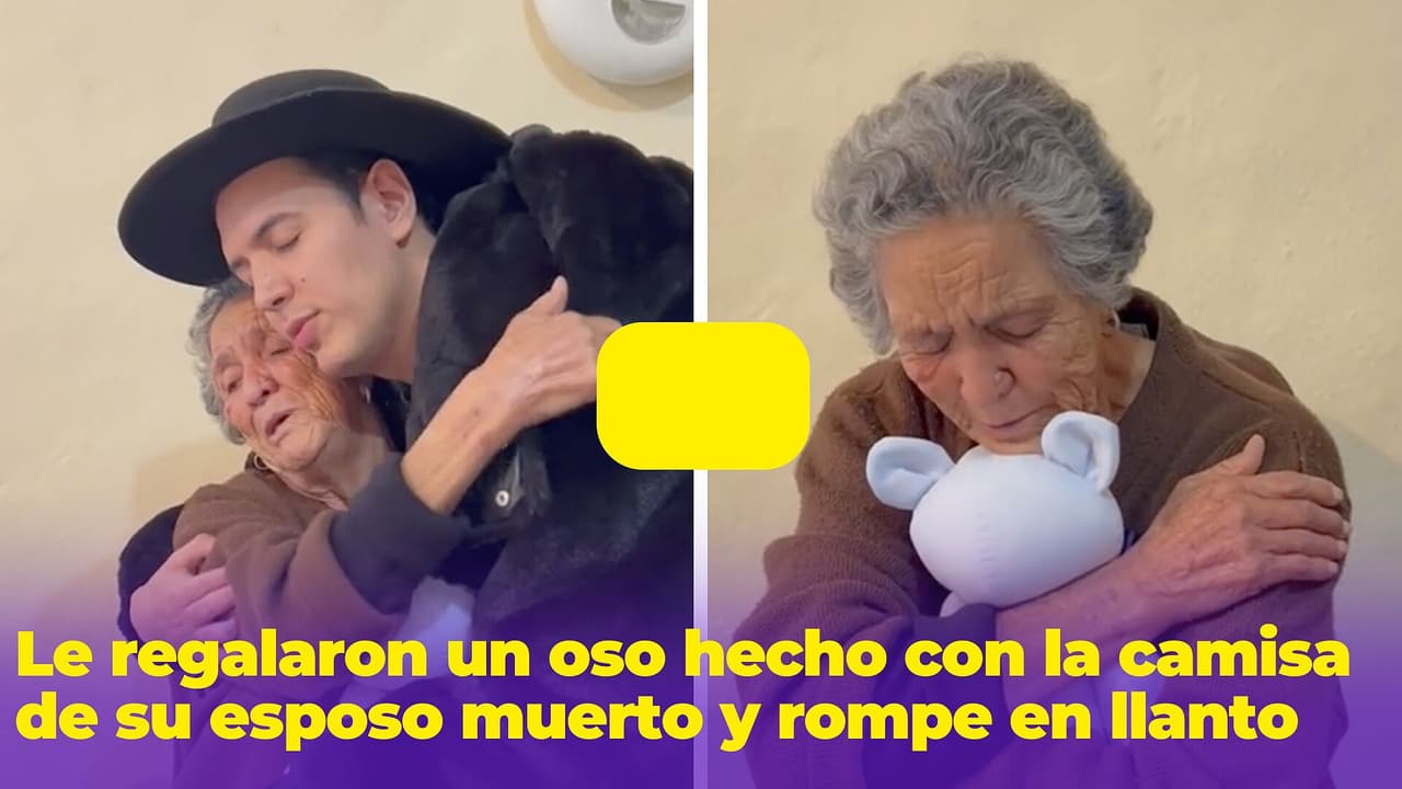 Le regalan un muñeco hecho con la camisa de su esposo muerto y su reacción hace llorar a todos