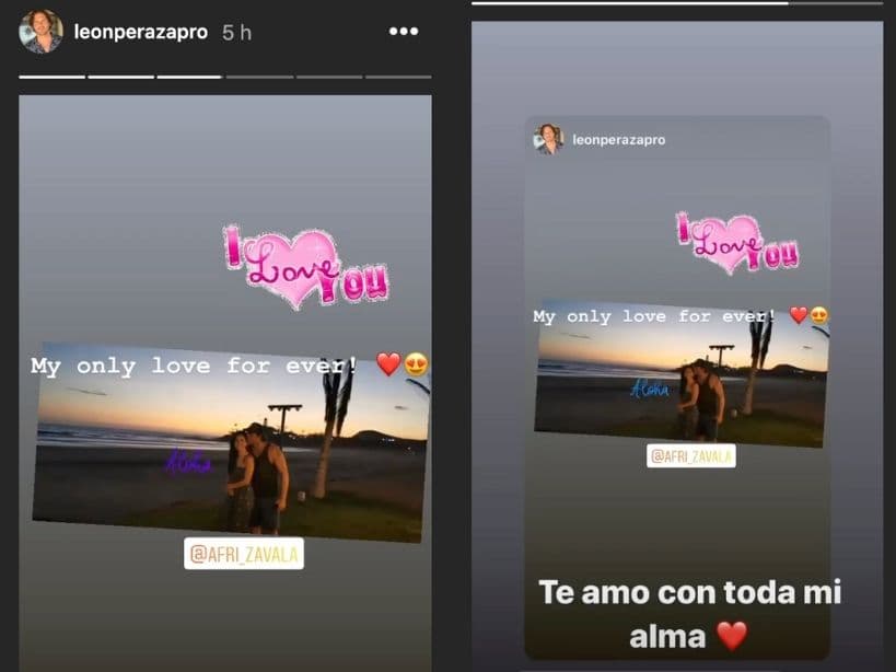 África Zavala y León Peraza intercambian románticos mensajes en Instagram.