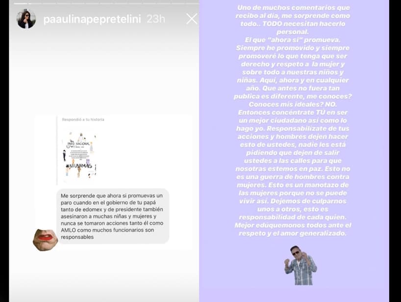 Paulina Peña responde a las críticas de redes sociales