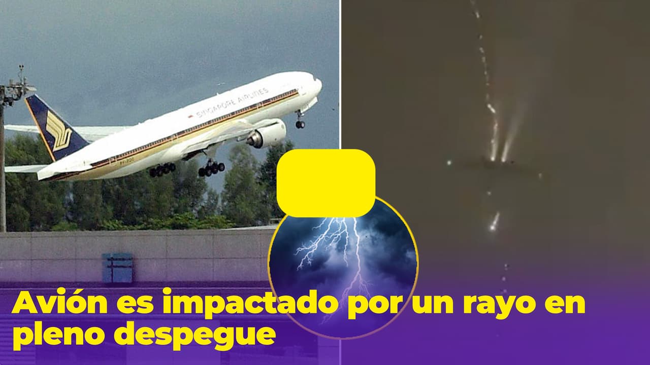 Avión es impactado por un rayo en pleno despegue: el video impactó a Internet 
