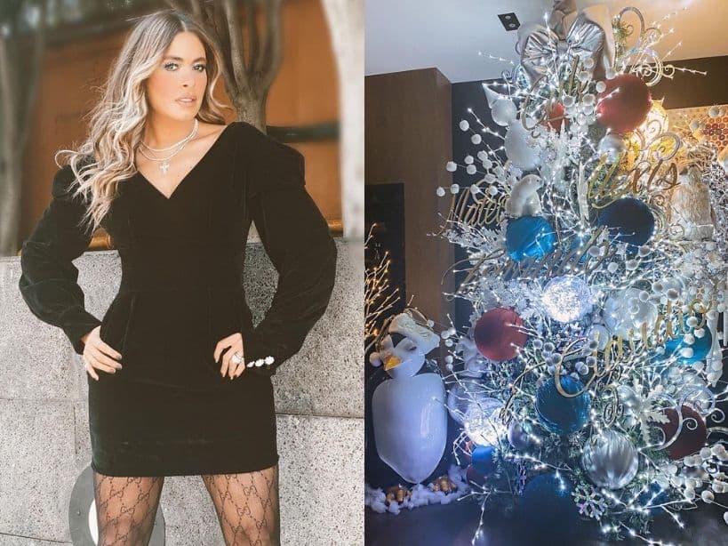 Galilea Montijo deslumbró a todos con su impresionante árbol de Navidad, del que destacan enormes pingüinos y osos polares.
