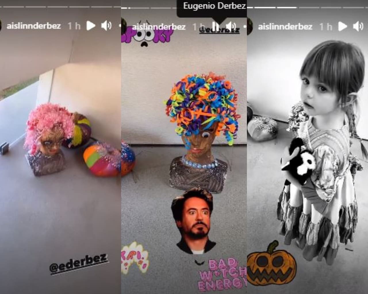 Aislinn Derbez termina burlándose de la decoración de su papá para Halloween.