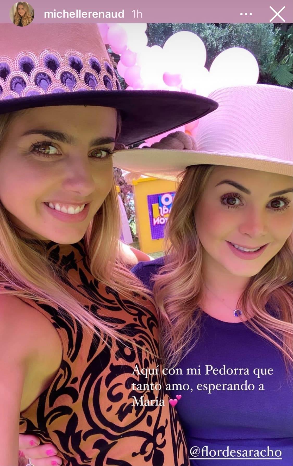 Michelle Renaud, por ejemplo, fue una de las asistentes a este evento, ya que es muy amiga de la futura mamá de María. La actriz colocó una imagen en su cuenta de Instagram y anotó: "Aquí con mi pedorra que tanto amo, esperando a María".
