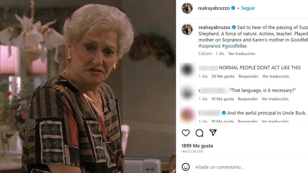 Ray Abruzzo, actor de 'The Sopranos', reaccionó así a la muerte de la actriz Suzanne Shepherd.