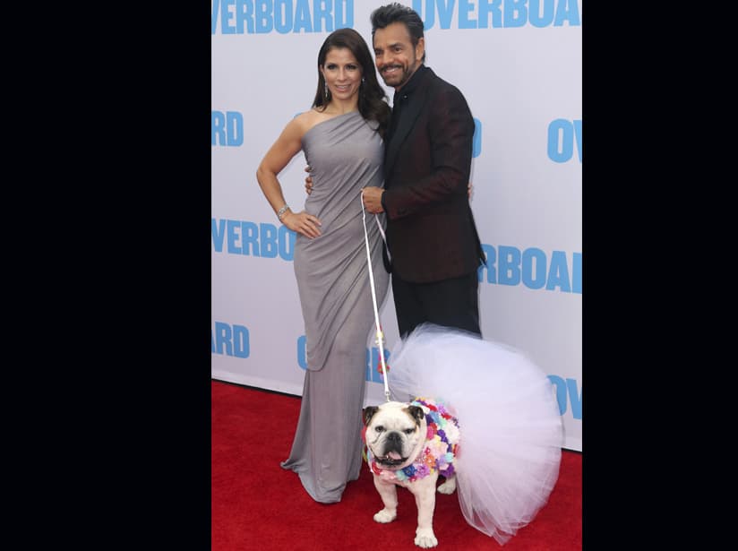 Alessandra Rosaldo, Eugenio Derbez y Fiona en la premiere de '¡Hombre al Agua!'