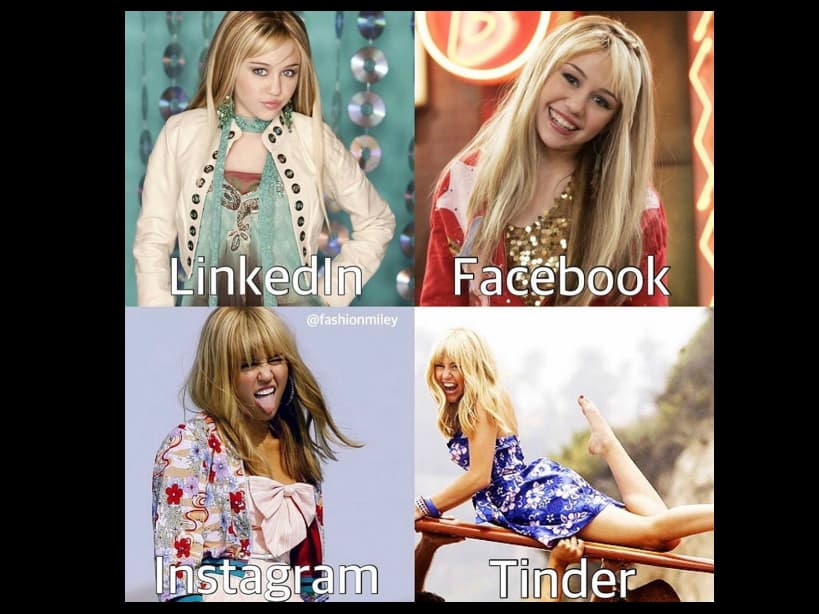 Miley Cyrus también mostró un collage de lo que serían los perfiles sociales de su icónico personaje de Disney, Hanna Montana.