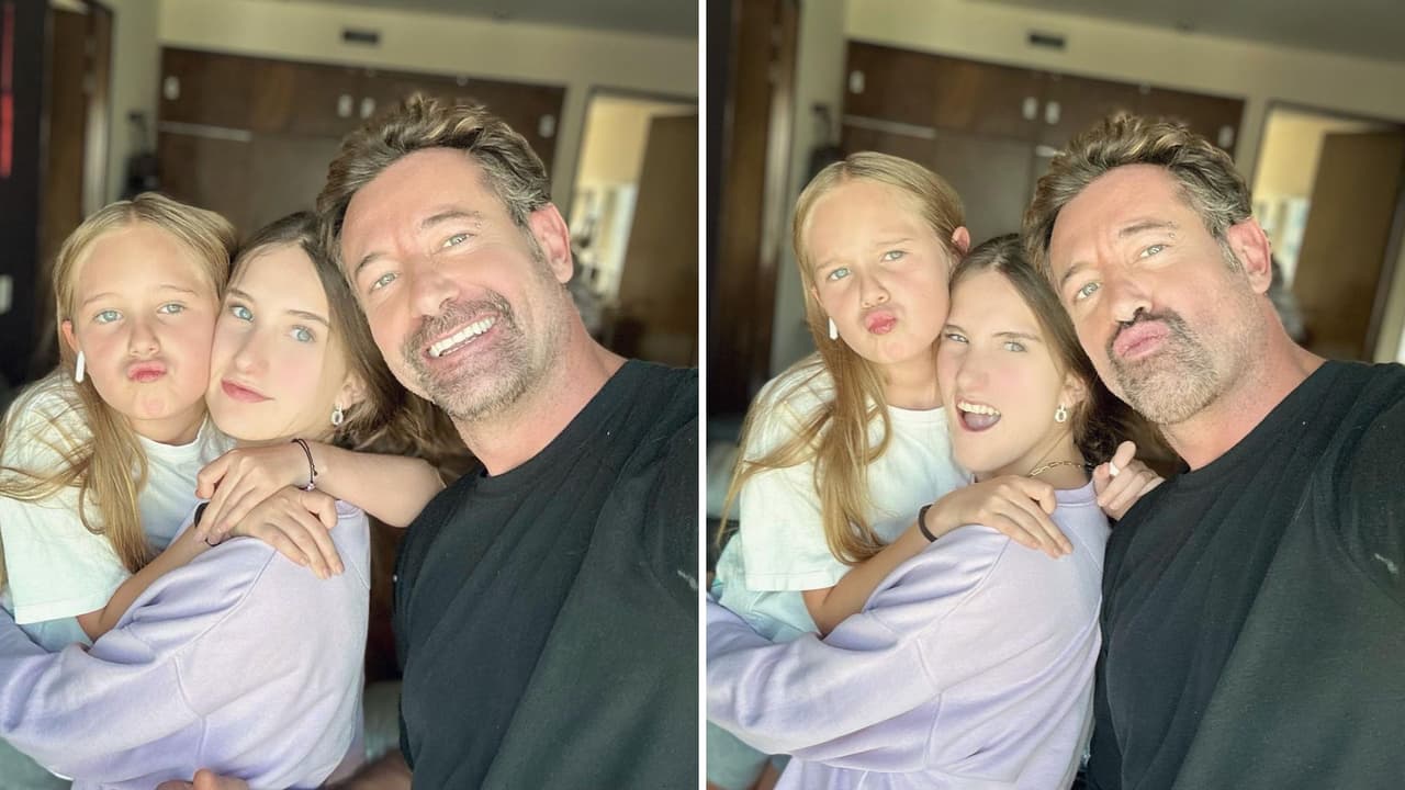Gabriel Soto con sus hijas, Elissa y Alexa.