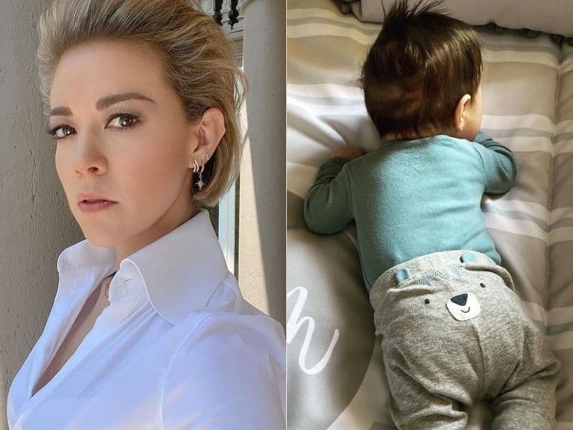 Fernanda Castillo impacta al aparecer sin maquillaje, en pijama y cargando a su hijo Liam
